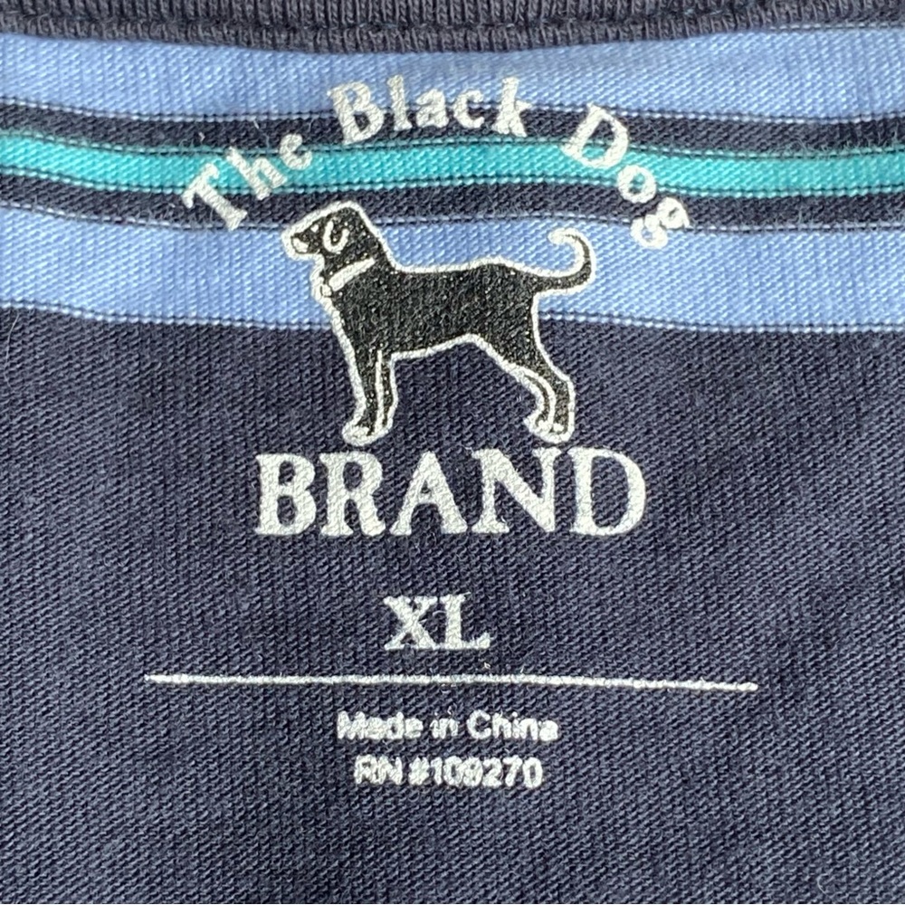 The Black Dog Shirt Size XL Boys Blue Stripes New England Youth T-Shirt Cotton - Picture 5 of 13